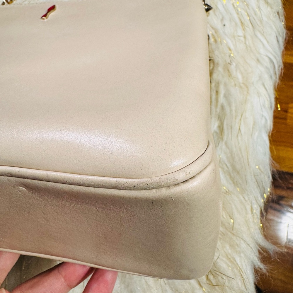 Christian Louboutin Cream and Gold 2ways Crossbody Bag with Studded Design - Picture 10 of 16